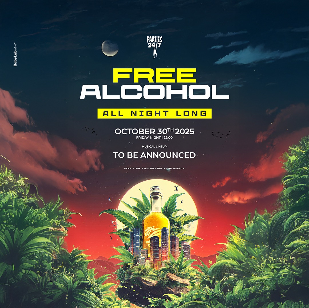 פוסטר של חמישי אלכוהול חופשי // 30.10🍻 בTel Aviv-Yafo (מיקום לא ידוע)