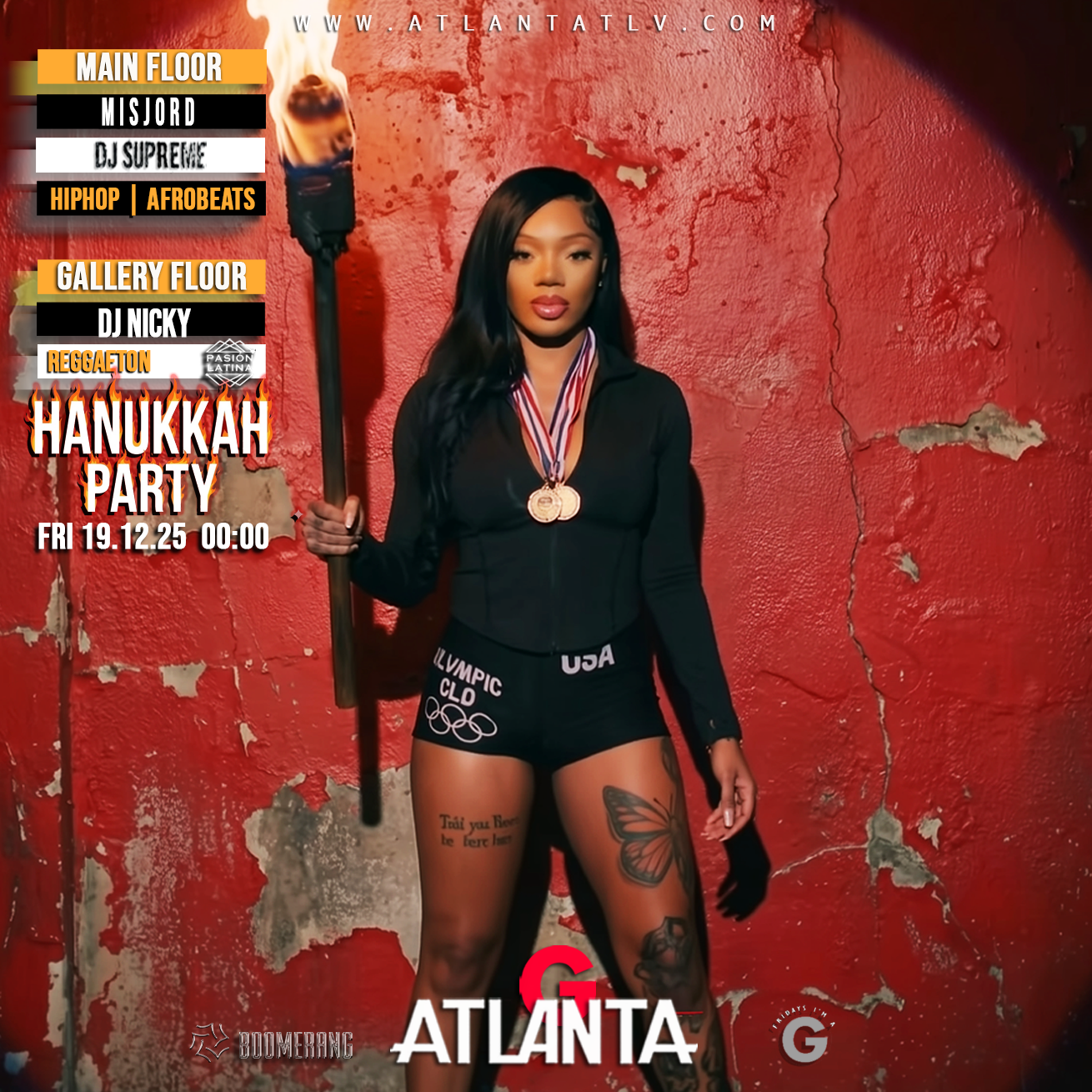 חנוכה של היפהופ אפרוביטס רחבת רגאטון - באטלנטה -- Friday HANUKKAH HiphopAfrobeats Reggaeton 2 floors ATLANTA