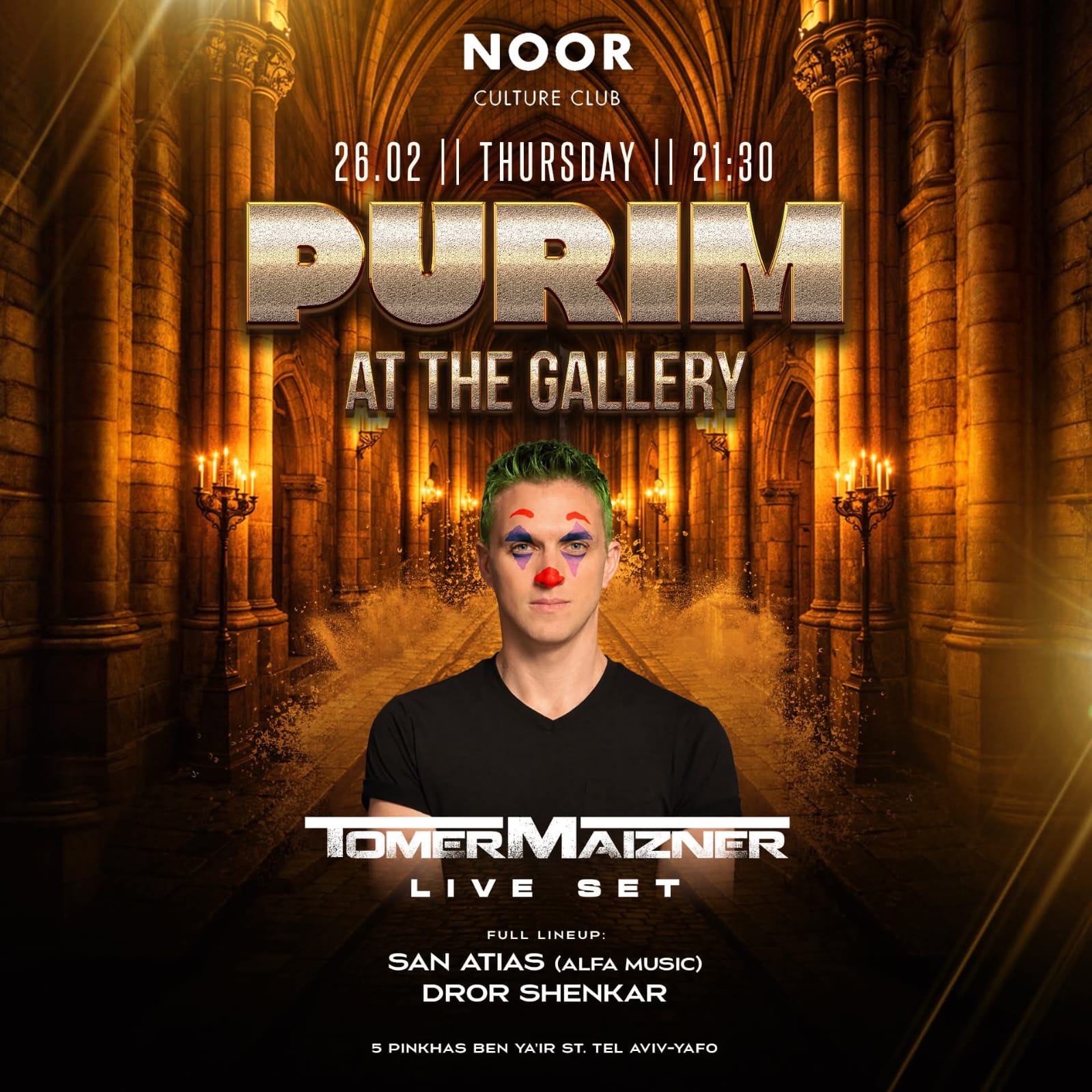  PURIM AT THE GALLERY - TOMER MAIZNER LIVE SET | הזמנת כרטיסים