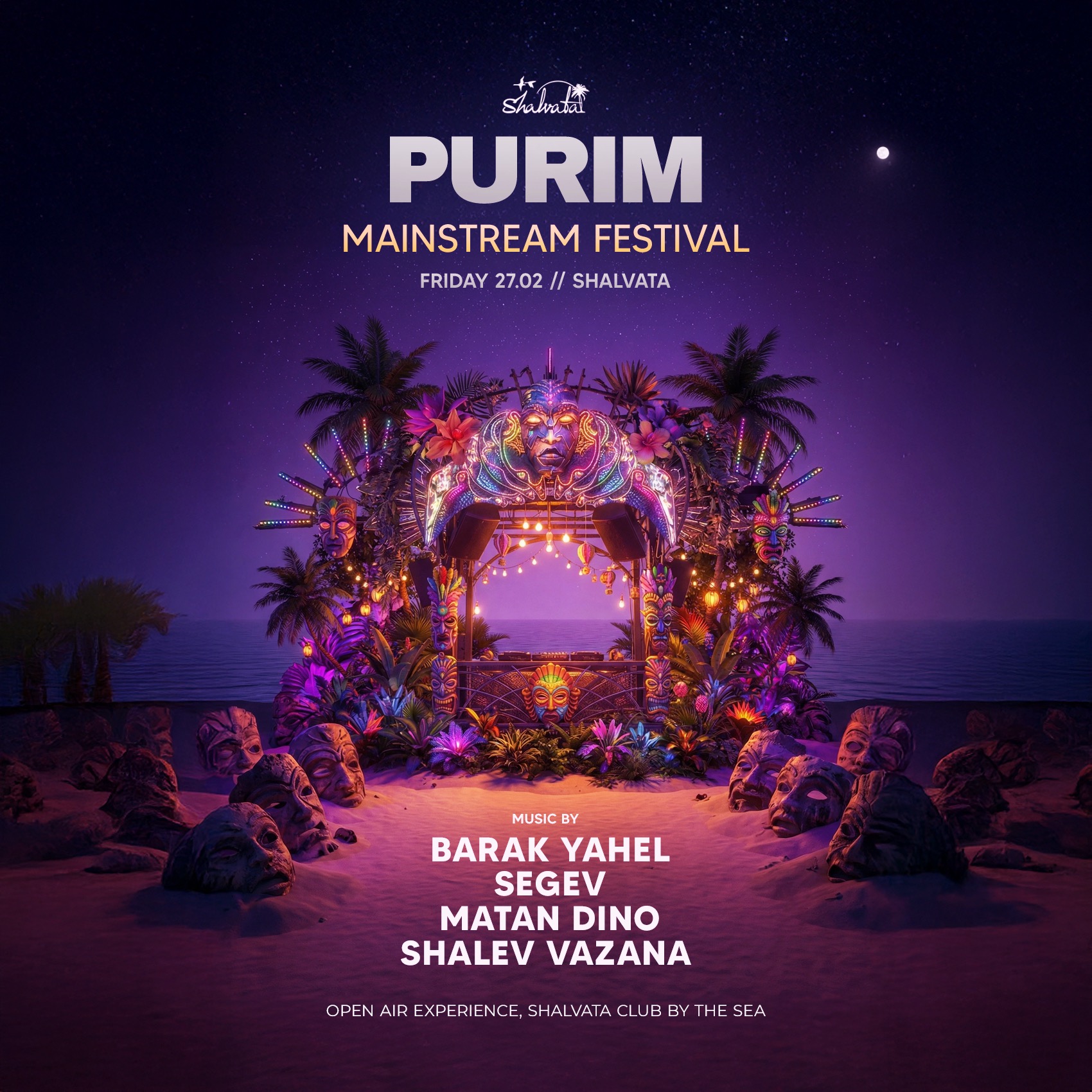  Friday Shalvata // Purim BY THE SEA 27.02 | הזמנת כרטיסים