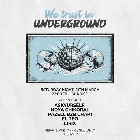  Saturday Secret Underground // 21.3 | הזמנת כרטיסים
