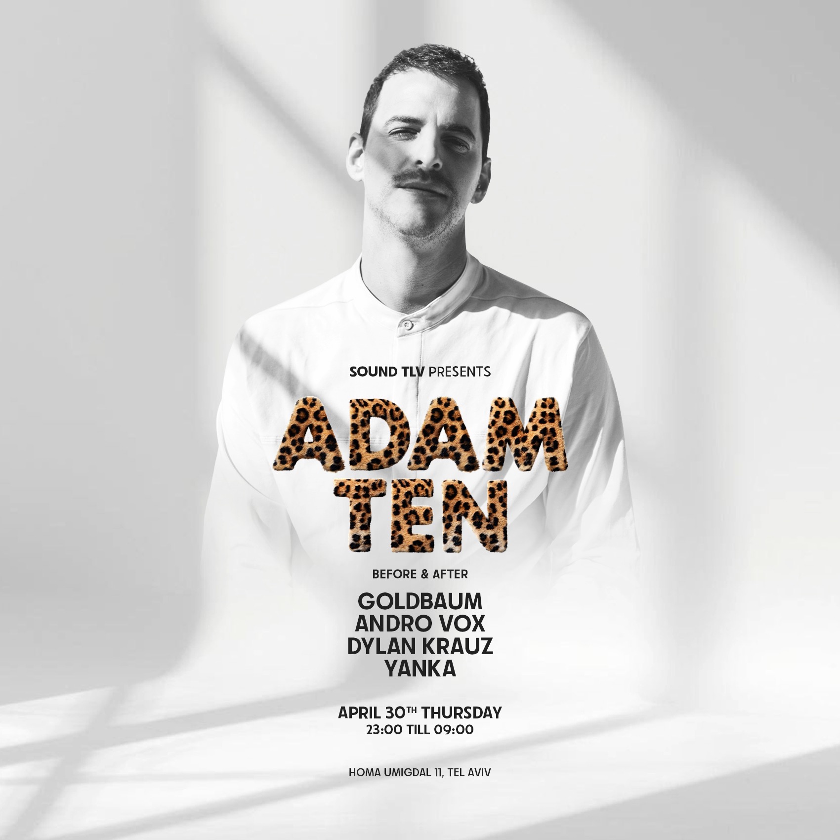  Thursday Festival with ADAM TEN // 30.4 | הזמנת כרטיסים