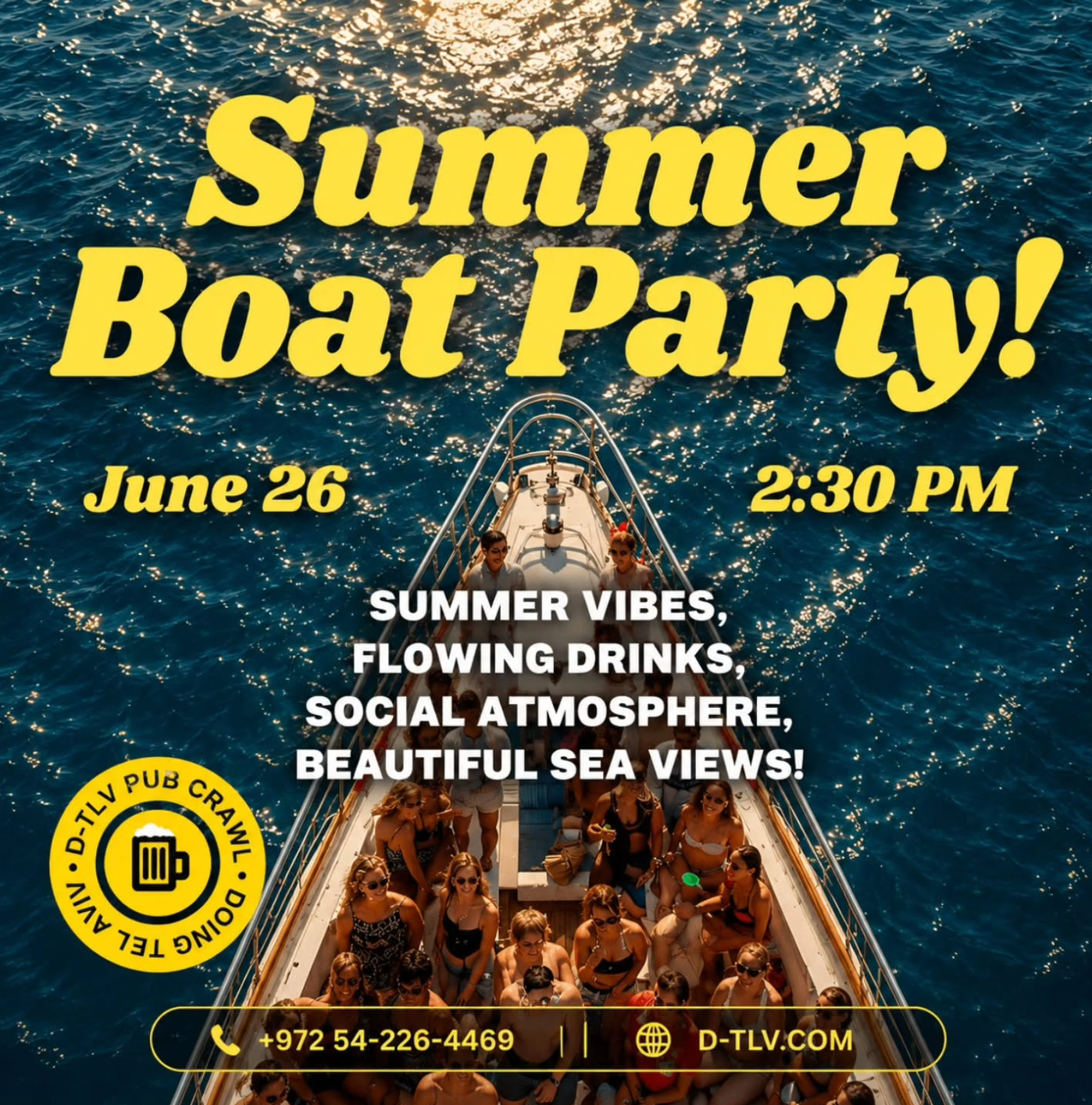  Summer Boat Party ☀️🛥️ מסיבת סירה | הזמנת כרטיסים