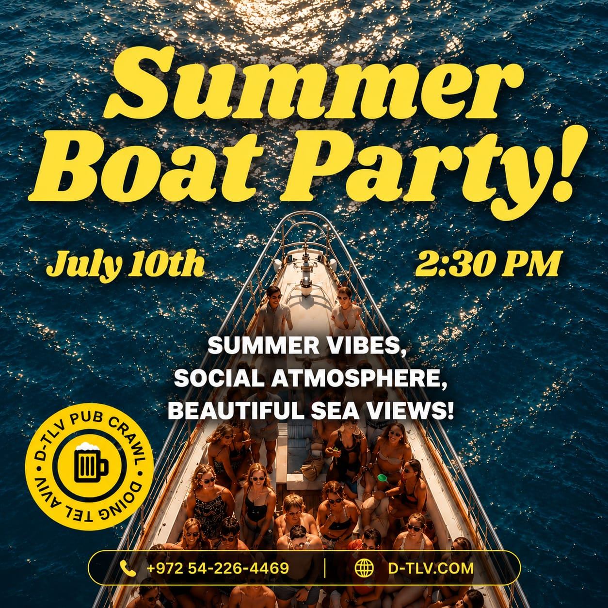  Summer Boat Party ☀️🛥️ מסיבת סירה | הזמנת כרטיסים